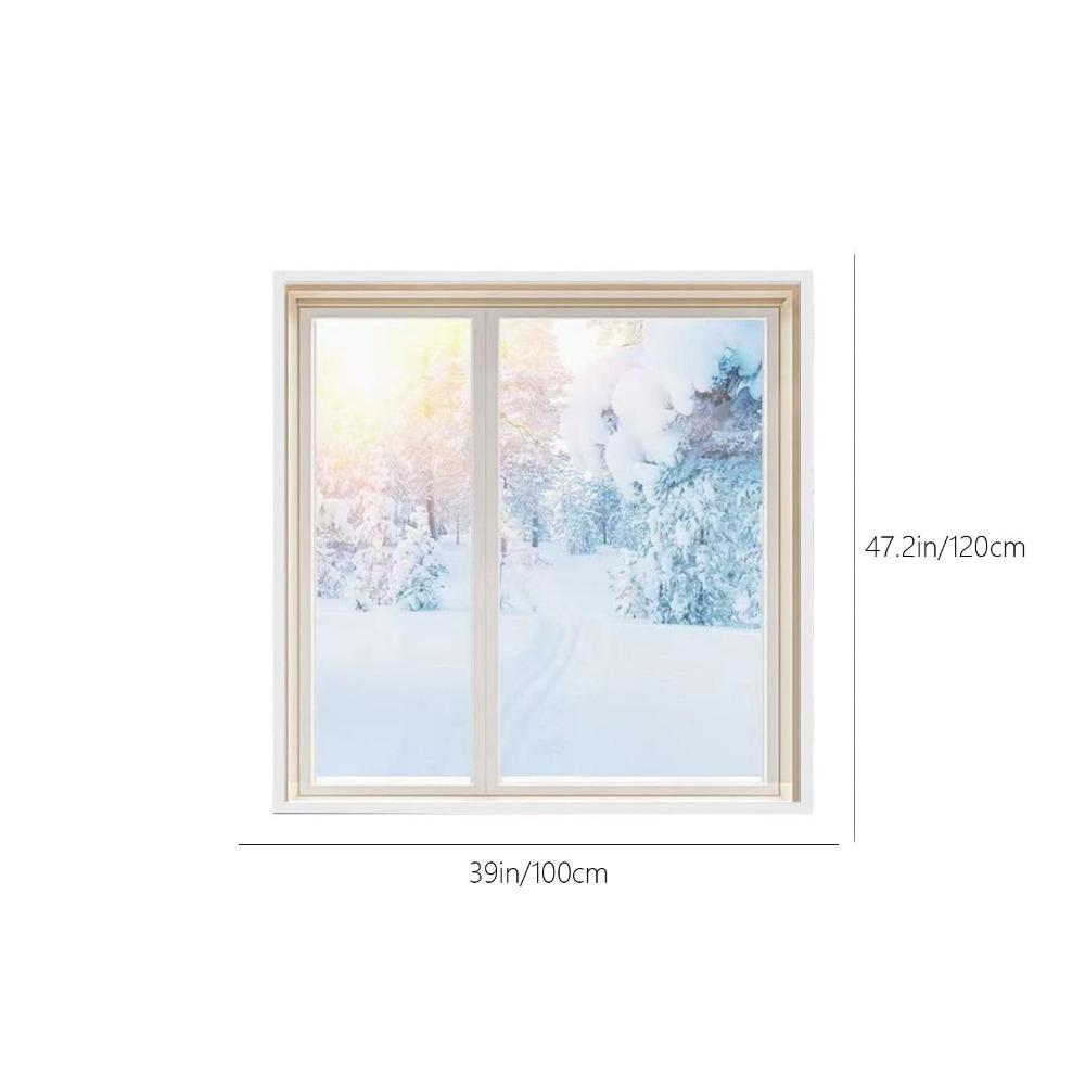 Winter window insulation kit, keeps out the cold and stays warm, adjustable clear film thickness (1 piece, white edge)