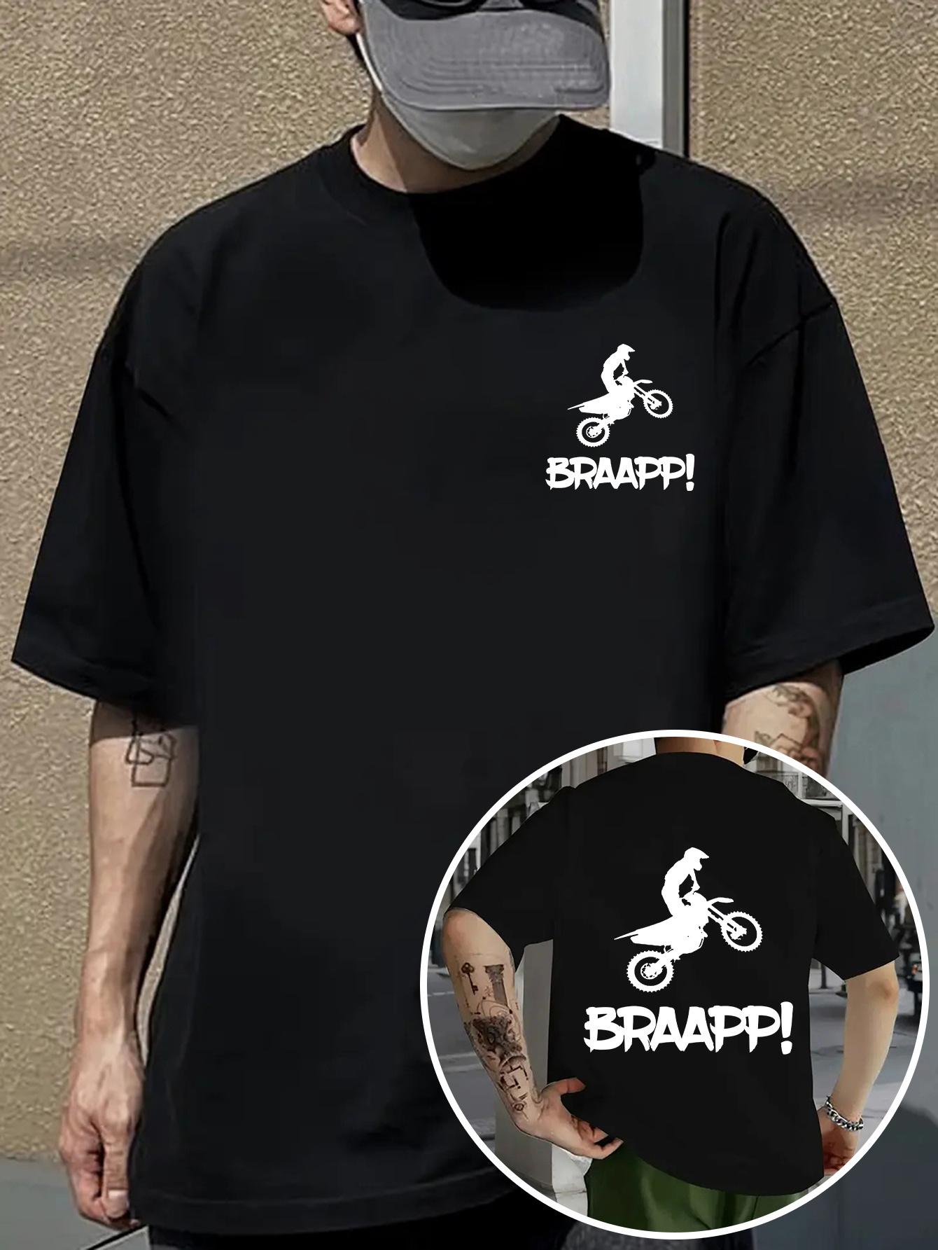 Casual Sports T-shirt - Dual-Sided Graphic Print with BRAPPI! Design XXXL