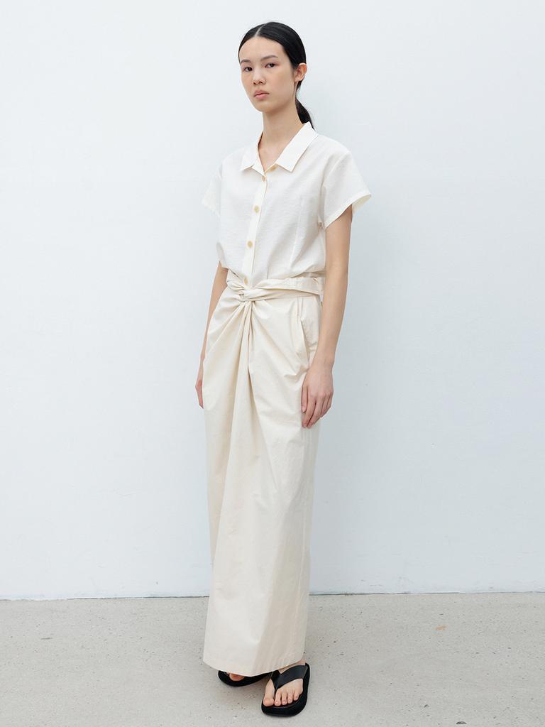 Race Wrap Twisted Skirt_Beige