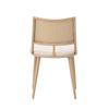 2 Dining Chairs, PU Seat, Rattan Backrest, Living Room, Bedroom Chair, Beige