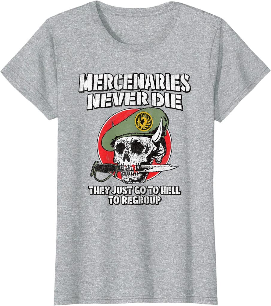 MERCENARIES NEVER DIE THEY JUST REGROUP Military Retro Skull Men TShirt Short Sleeve Casual 100 Cotton Shirt