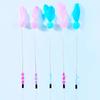 Cat Toys Feather Interactive Cat Toy Long Handle Toys for Cats Teasing Stick Steel Wire Cats Toy Wool Ball Sticks Pet Supplies
