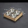 Creative Nine Palace Tableware Hotpot Restaurant Barbecue Restaurant Divided Food Sauce Dish Set Plate Platter Bamboo Wood Box