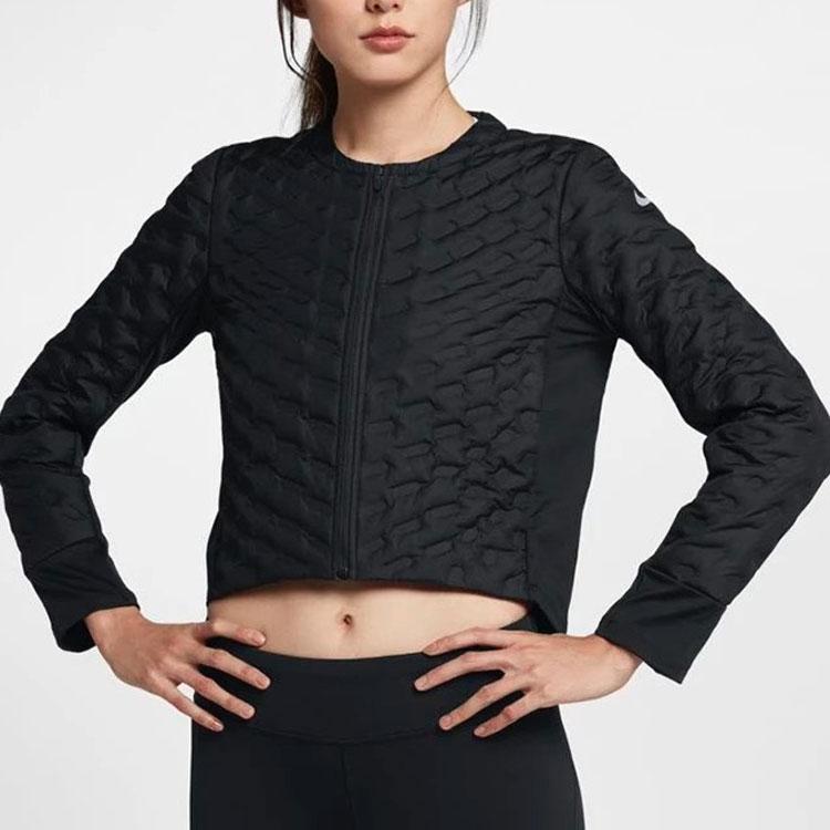 Nike Aeroloft Solid Color Running Long Sleeve Cotton Jacket Women Jacket Black 929133-010