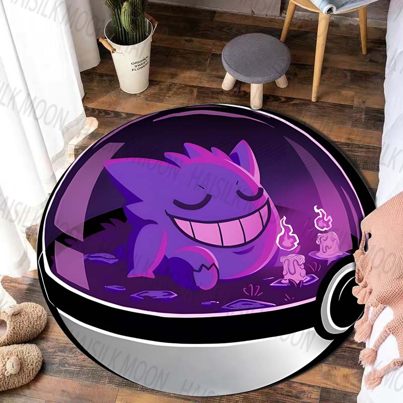 Potdemiel Japan Game G-Gengar Printed Round Rug, Bedroom, Living Room Carpet, Doormat, Picnic, Sofa Table, Decor,Rug, Floor Mat