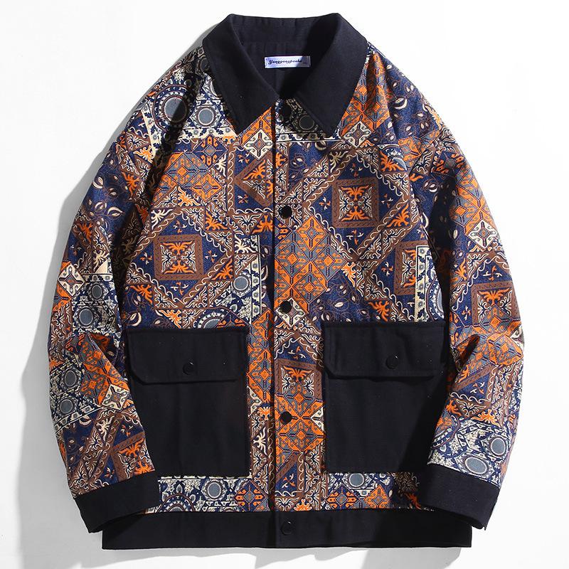 Modna męska jesienna kurtka dżinsowa patchworkowa - Dostępne rozmiary plus