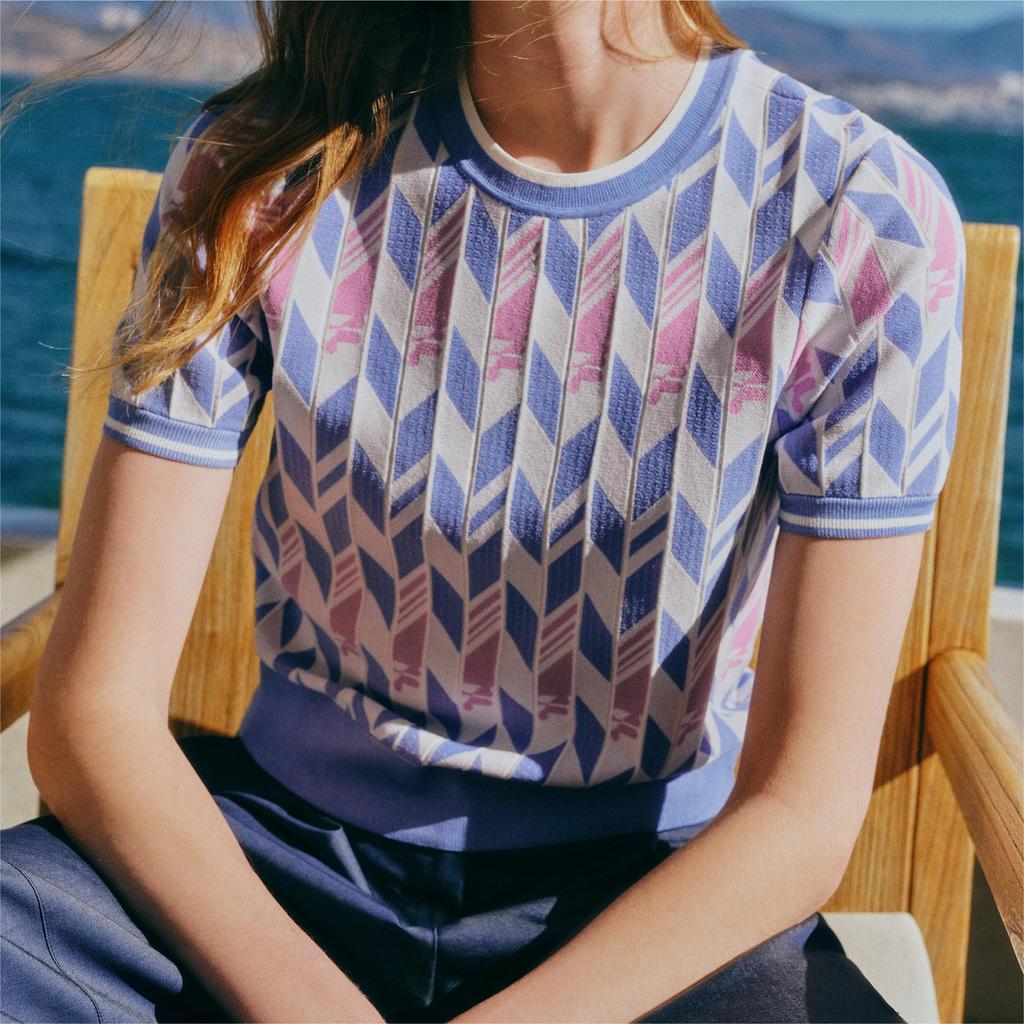 New FILA Knitwear Women's Blue Star Flower Blue F11W424404FLB