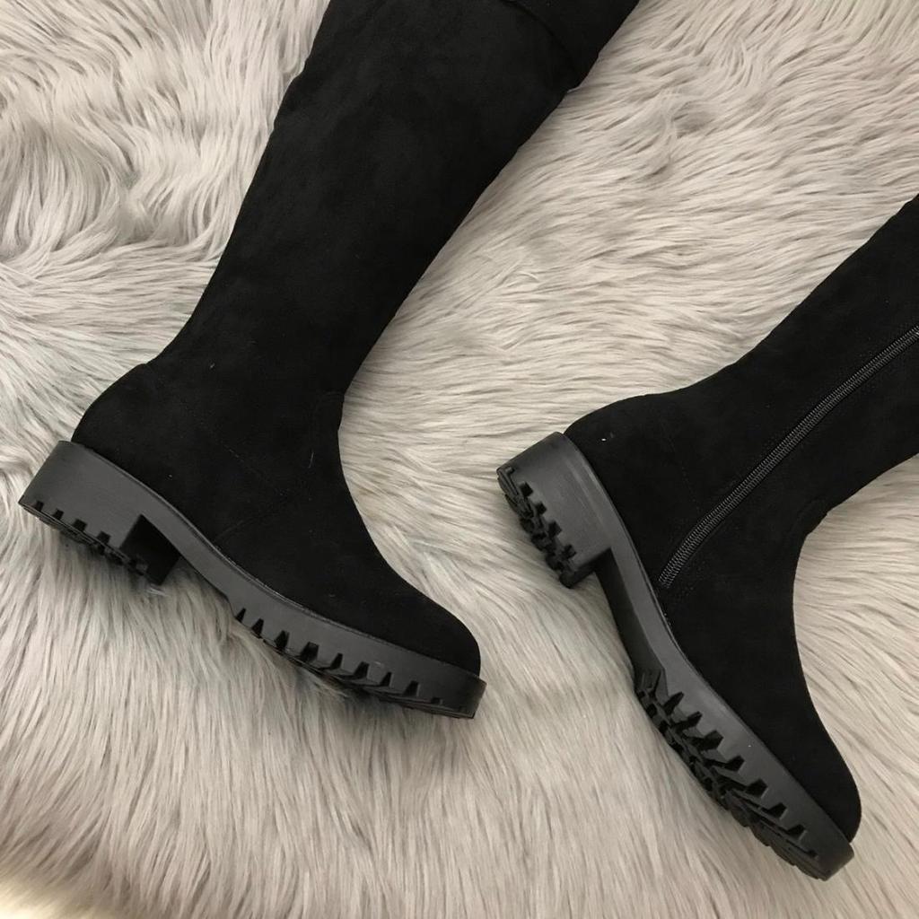 Women's Over-the-Knee High-Tube Cotton Boots with Fleece Lining and Thick Soles for Autumn and Winter