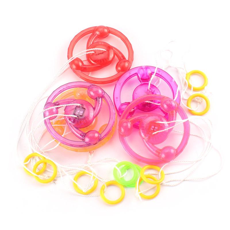 Luminous Pull-String Flashing Spin Top with Sound - Creative Children's Night Market Toy