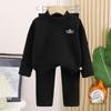 Samt Warmes Unterwäsche-Set für Kinder (Jungen und Mädchen) - Oberteil mit hohem Kragen und Hose für Herbst/Winter.
