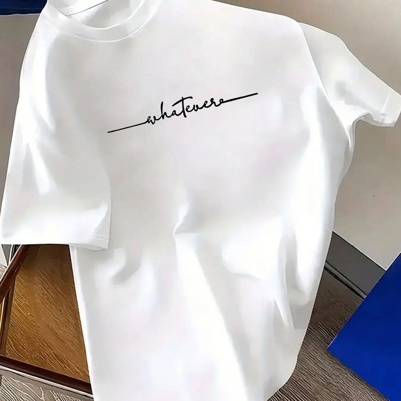 

Summer Pure Cotton Fashionable Casual Sports Loose Simple Letter Printed Round Neck Short Sleeved Men s T-shirts S