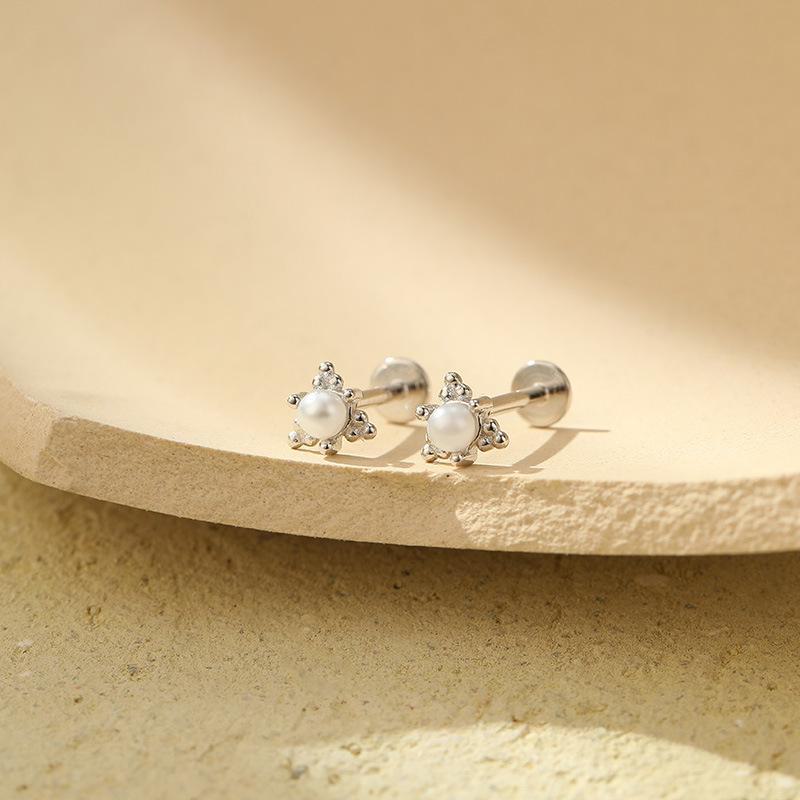 

Banyan Tree S925 Silver Butterfly Pearl Zircon Earrings for Women ES2794 белого золота