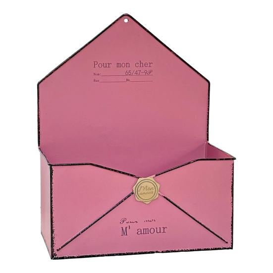 Wall Mounted Planter Envelope Shape Wall Planter Box Retro Iron Planter with Drainage Hole for Indoor Outdoor Garden Balcony