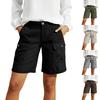 High Waist Loose Fit Cargo Shorts for Women Wide Leg Knee Length Hiking Shorts with Pockets Casual Outdoor Summer Bottoms