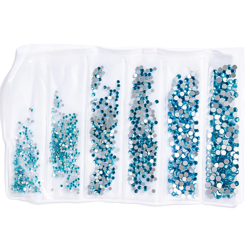 SS3-SS10 Colorful Glass Nail Rhinestones Multicolor Flat Back Crystal Strass Shiny Nail Art Gems Manicure Nails Art Decorations