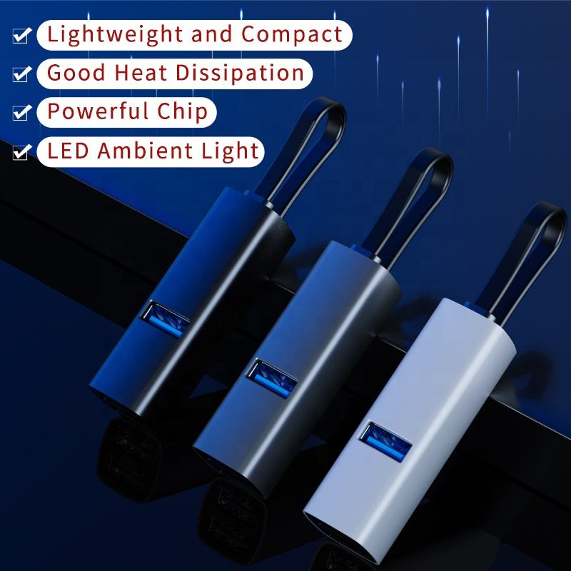 

Mini Aluminum USB3.0 3Port Hub Portable Easy Carry Travel 3.0Hub