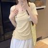 Plus Size French Elegant Waist-Cinched Short Sleeve T-shirt