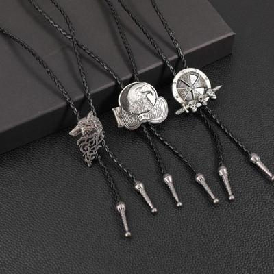 Men Personality Neck Tie Original Styles Western Bolo Ties Leather Pendant Tie for Sport and Casual Outfits