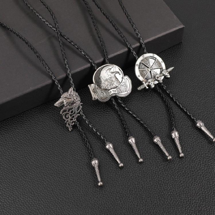 Cravatta da Uomo Personalità Stili Originali Cravatte Bolo Occidentali Cravatta con Ciondolo in Pelle per Abbigliamento Sportivo e Casual