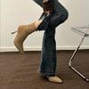 High-heeled short boots women's autumn new thin-heeled medium tube small square head thin temperament suede elastic boots