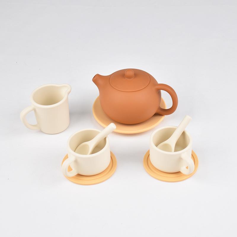 

Children S Play House Toy Set Early Education Mini Tea Set Simulation Teapot Silicone Kitchen Small Toy