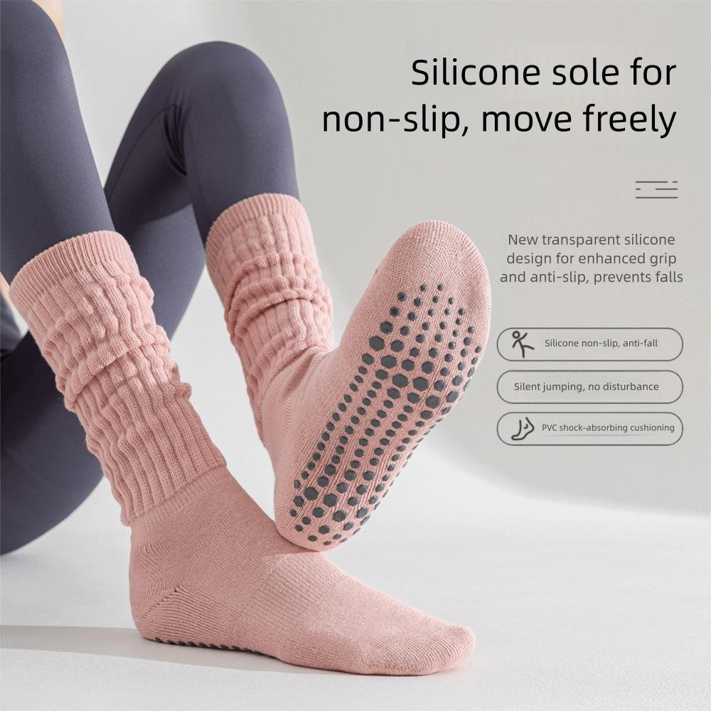 Solid Color Pilates Socks Silicone Terry Non-slip Socks New Ankle Socks  Women