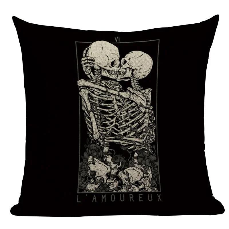 Dark Tarot, Gothic Style Double-Sided Printed Pillow Cover Short Plush Suitable Living Rooms Bedrooms Sofas Throw Cushion Cover