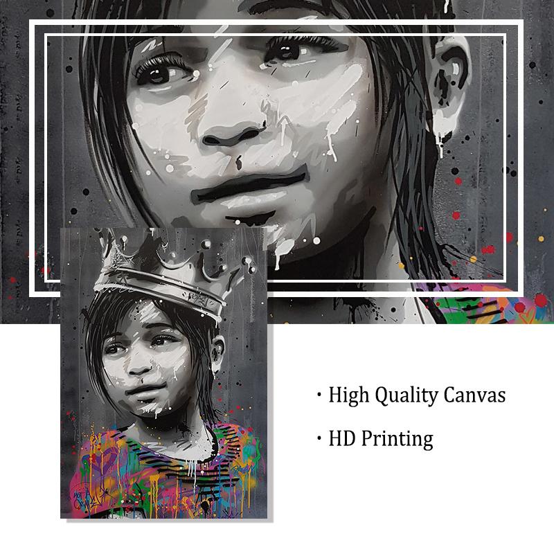Street Graffiti Art Girl Abstract Canvas Painting On The Wall Posters for Living Room Paintings Prints Picture Bed Room Decor