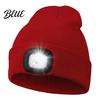 Unisex Outdoor Winter Accessory LED Hat with Light USB Rechargeable Headlamp Skull Cap Hiking Warm Cap Light Knitted for Men Women Gear Hands Free