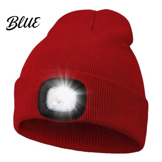 Unisex Outdoor Winter Accessory LED Hat with Light USB Rechargeable Headlamp Skull Cap Hiking Warm Cap Light Knitted for Men Women Gear Hands Free