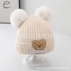 Autumn and Winter Thick Thread Knitted Hat New Cute Bear Boys and Girls Winter Plush Wool Hat Ear Protection Children's Hat