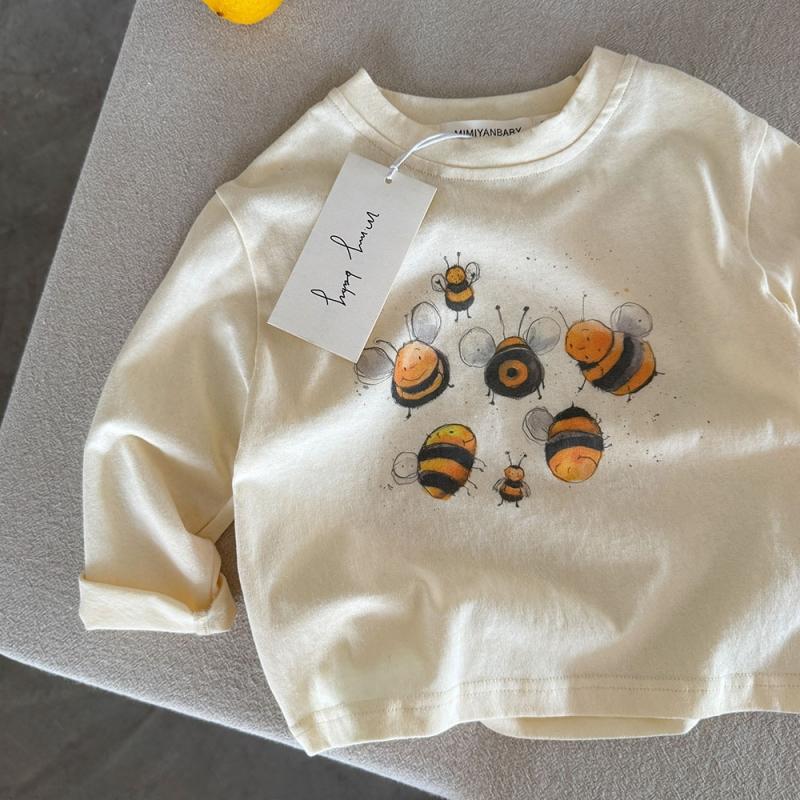 Kids Long Sleeve T-shirt Cartoon Print Soft Cotton Casual Tops for Boys Girls Spring Casual Tee Children Bottoming Shirt