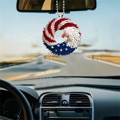 2D Cartoon Pendant Cross-border Acrylic Flat Car Rearview Mirror Pendant Home Decoration