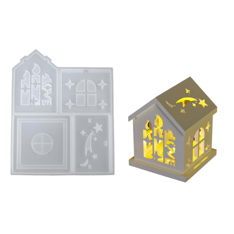 Художественная силиконовая форма для создания подсвечников в форме домика, силиконовые декоративные формы, силиконовая текстура