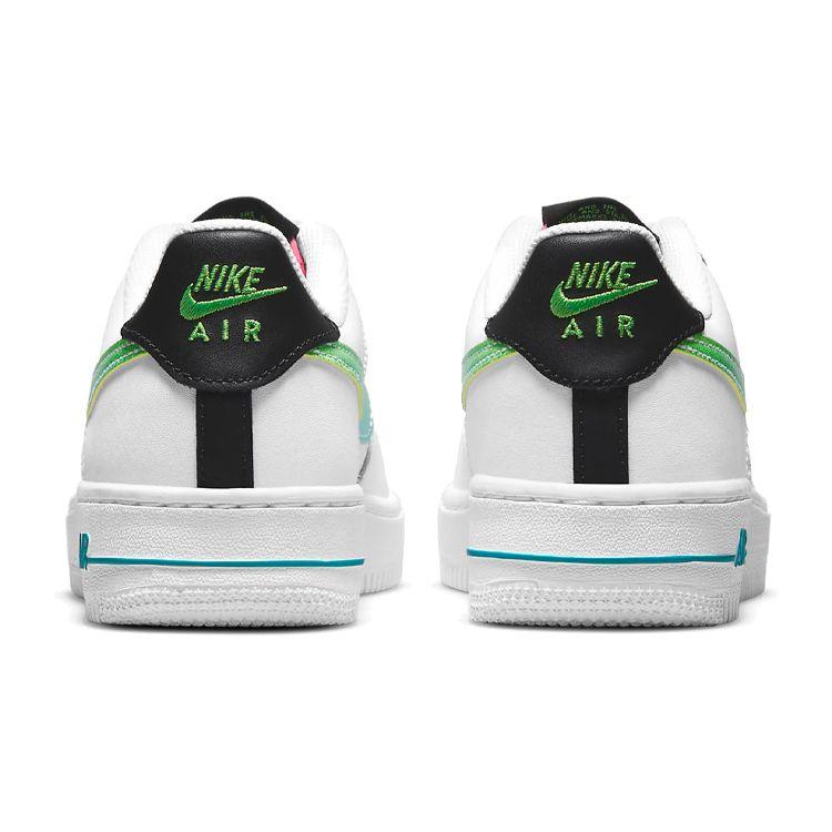 Nike Air Force 1 LV8 1 GS White Aquamarine Kids Sneakers Black Green-Strike DJ5154-100