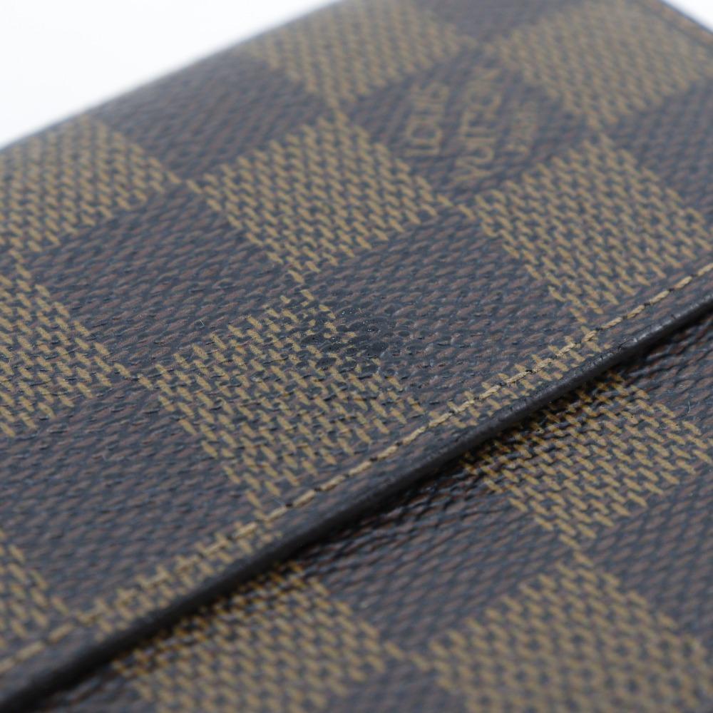 LOUIS VUITTON Porte BilletsCartes Crdit Bi-Fold Wallet N61652 Double Sided Brown Damier canvas unisex Used