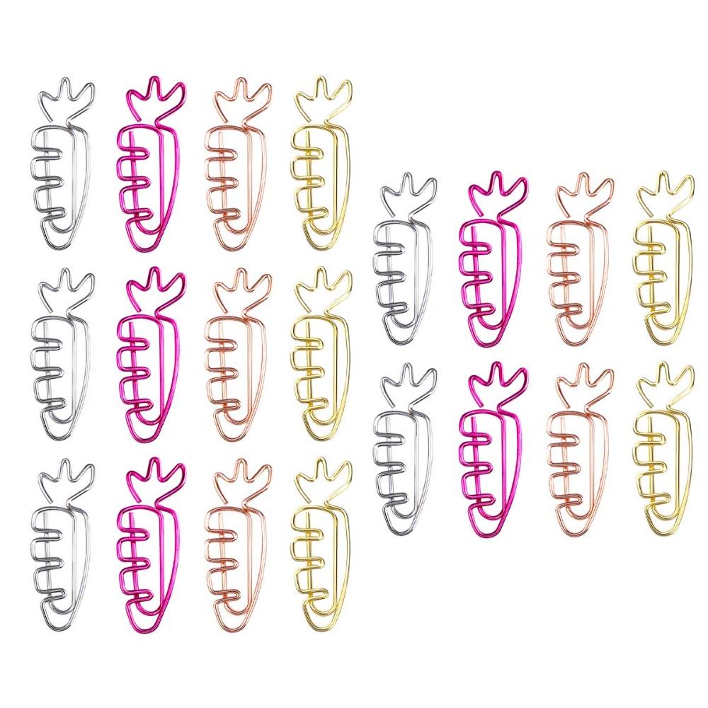 20pcs Cartoon Metal Paperclip Metal Paper Decorative Clip Students Stationery Bookmark Holder Home