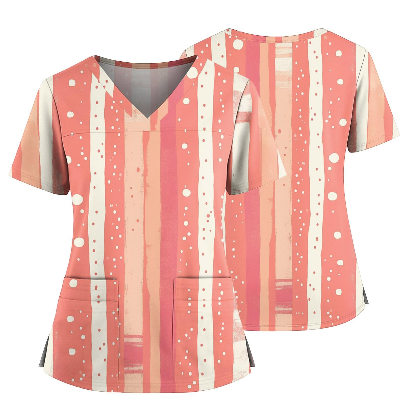 

Женский повседневный топ с принтом, V-образным вырезом, карманом, боковым разрезом и короткими рукавами XXXL