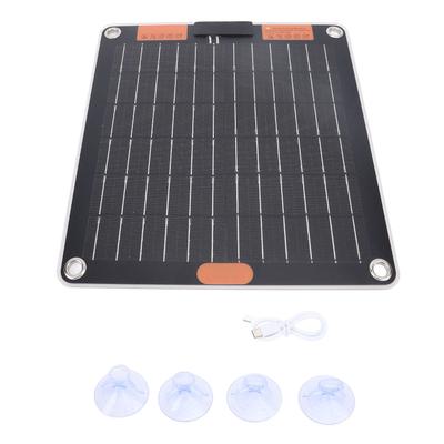 10W Solar Panel Dual TYPE C Ports 5V2A Output Monocrystalline USB Solar Panel Charger with Suction