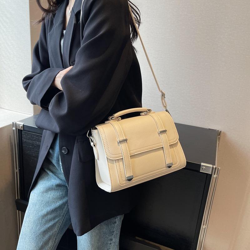 Elegant Textured Leather Handbag Classic Square Bag Fashion Crossbody Bag Versatile Tote Bag Minimalist Comfort Shoulder Bag
