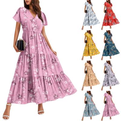 Women's Flowy Dresses Women's Summer Dresses Casual Short Sleeve Maxi Dresses Formal Maxi Dresses