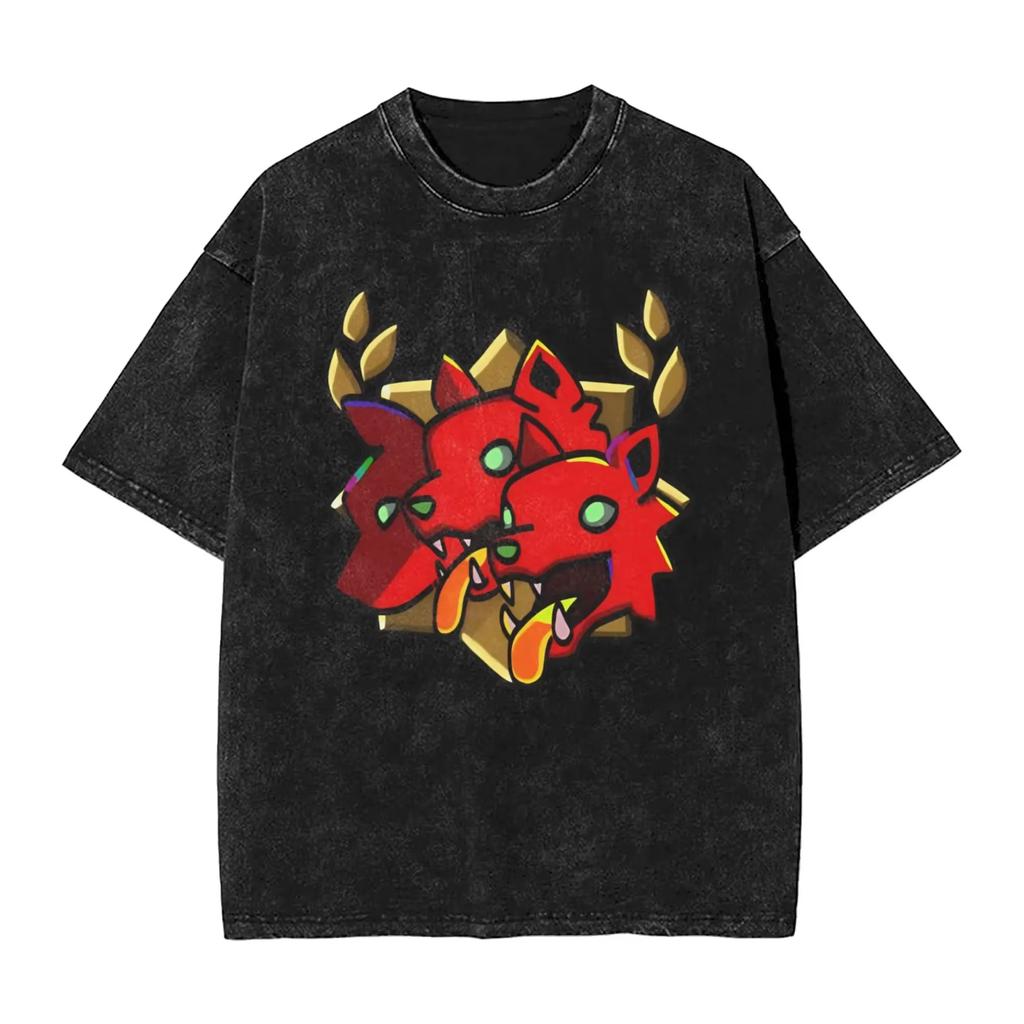 Classic Retro Game Hades Zagreus Funny Graphic Print T-Shirt Men Women Vintage Washed Cotton Y2K Harajuku Unisex Oversize Streetwear Short Sleeve Top