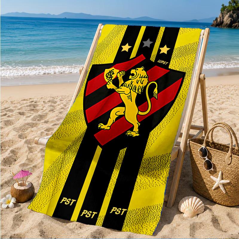 Sport Club Football Crest Printed Microfiber Beach Towel, Soft And Absorbent, Quick-Dry, Ideal for Summer Travel, Beach Essential, Swimming Pool
