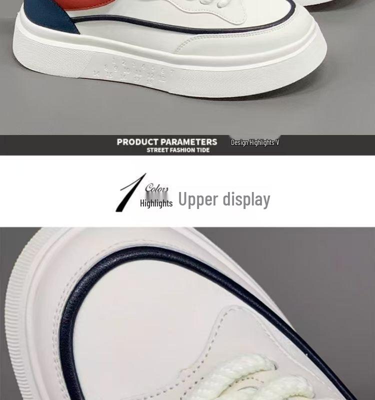 Summer 2025 Men's Breathable Sneakers, Versatile White Casual Sports Shoes with Thick Soles