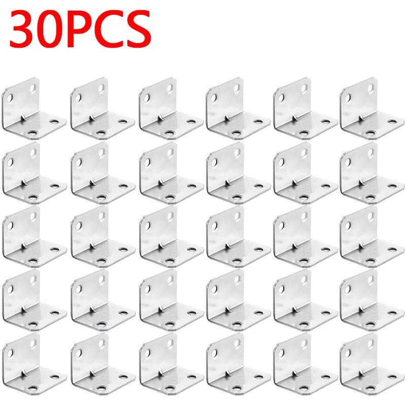 Stainless Steel Angle Code L-Shaped Corner Code 90 Degree Right Angle Fixed Bracket for Furniture Bedframe Cabinet Accessories
