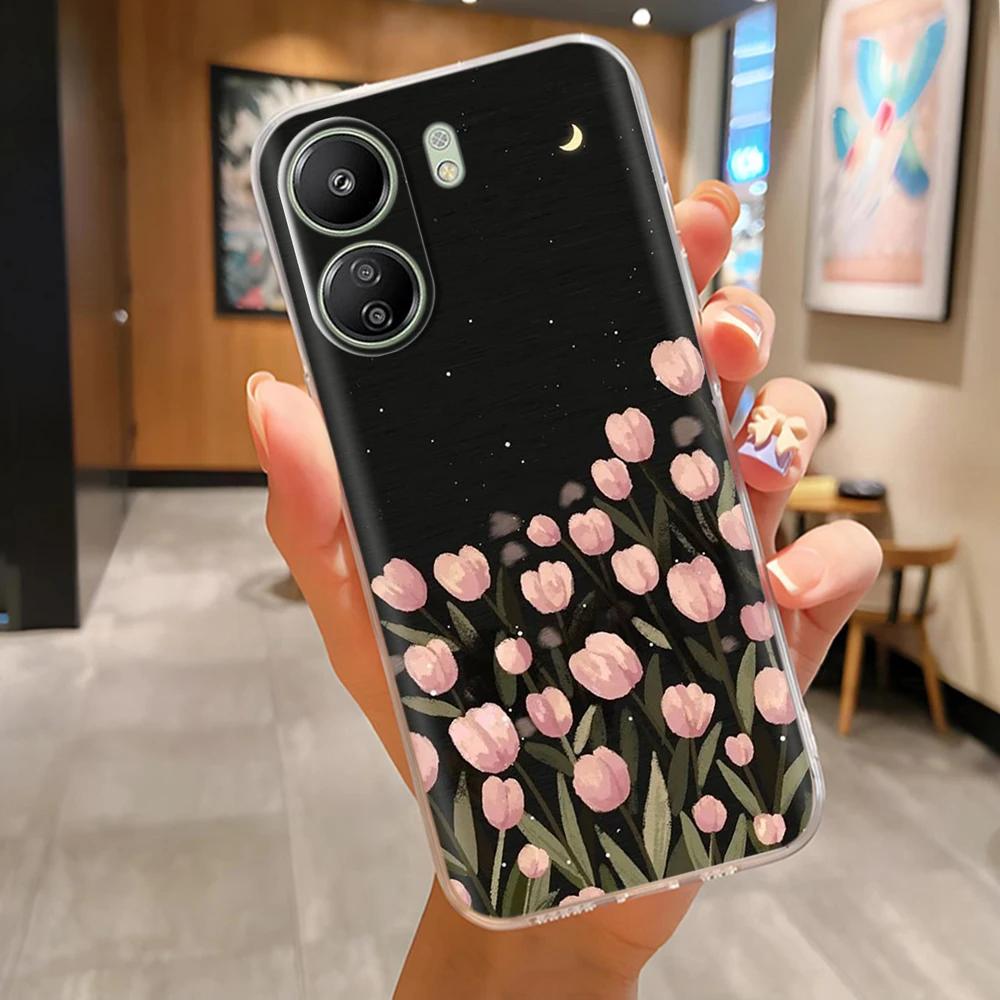 Pour Poco C65 Coque Silicone TPU Souple Mignon Lapin Léger Coque Arrière Pour Xiaomi POCO C 65 4G pocoC65 Léger Funda Coque