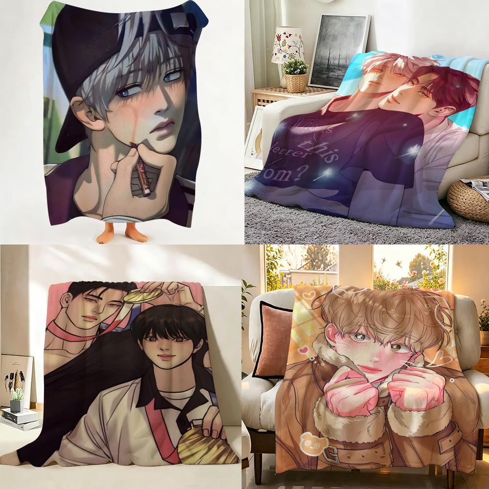 Comic P Pearl B Boy Throw Flannel Throw Blanket Suitable for Sofa Living Room Bedroom