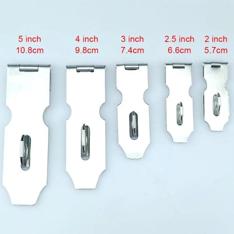 New Padlock Clasp Door Lock Anti Theft Buckle Hardware Window Staple Hasp Staple Stainless Steel Shed Latch 2/3/4/5inch Comes With Free Screws