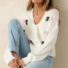 Three-dimensional Flower Women's Sweater Cardigan 2025 Autumn and Winter New Elegant Button Long-sleeved Knitted Sweater