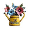 Garden Gifts for Gardening Lovers Rustic Metal Watering Can Wall Art, Flower Butterfly Welcome Sign, Farmhouse Pastoral Style Hanging Decor Iron Porch